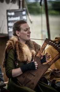 Christine Kammerer with Lyre in Viking attire